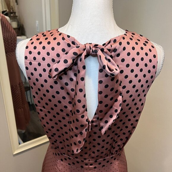 Ted Baker Izzie Dusty Pink Mix Polka Dot Midi Dress, Size 2 (US Size 6) - Picture 12 of 16